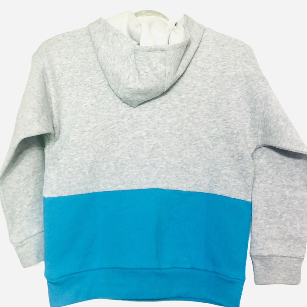 Adidas Kids Hooded Fleece Sweatshirt Pullover Gray - Picture 5 of 11